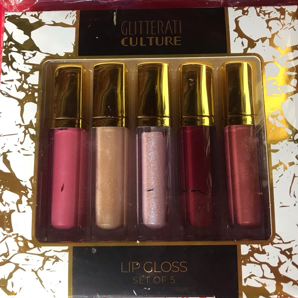 NWT Glitterati Culture Lip Gloss Full Size 5pc Set Created for Macy's